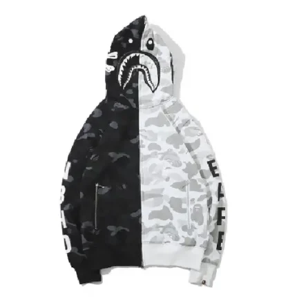 Bape Black And White Hoodie