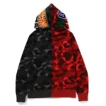 Bape Camo Shark Full Zip Hoodie Red Black