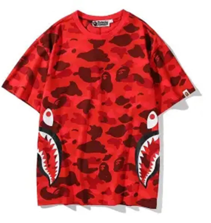 Bape Shark Red T Shirt